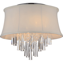 CWI Lighting 5532C16C (Beige) - Audrey 4 Light Drum Shade Flush Mount With Chrome Finish